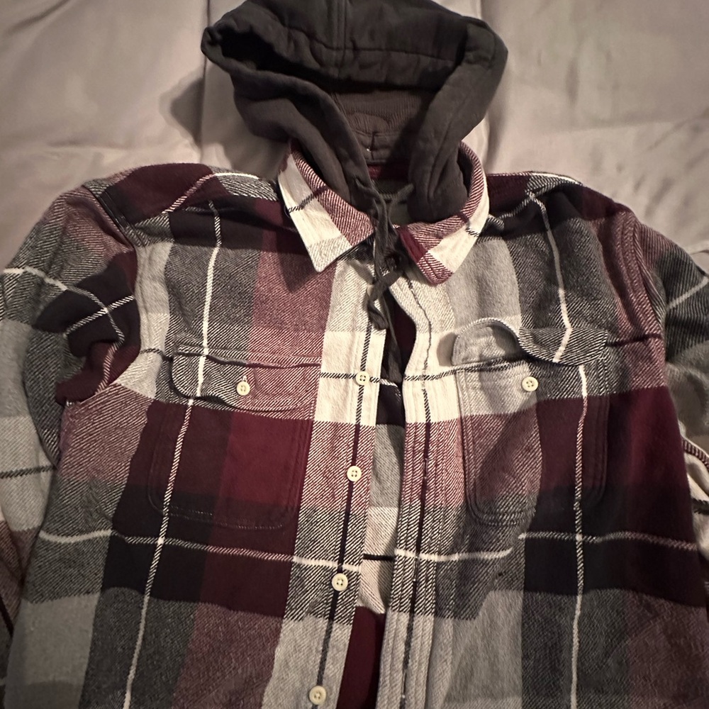American Eagle Outfitters Gray Flannel Shirt
